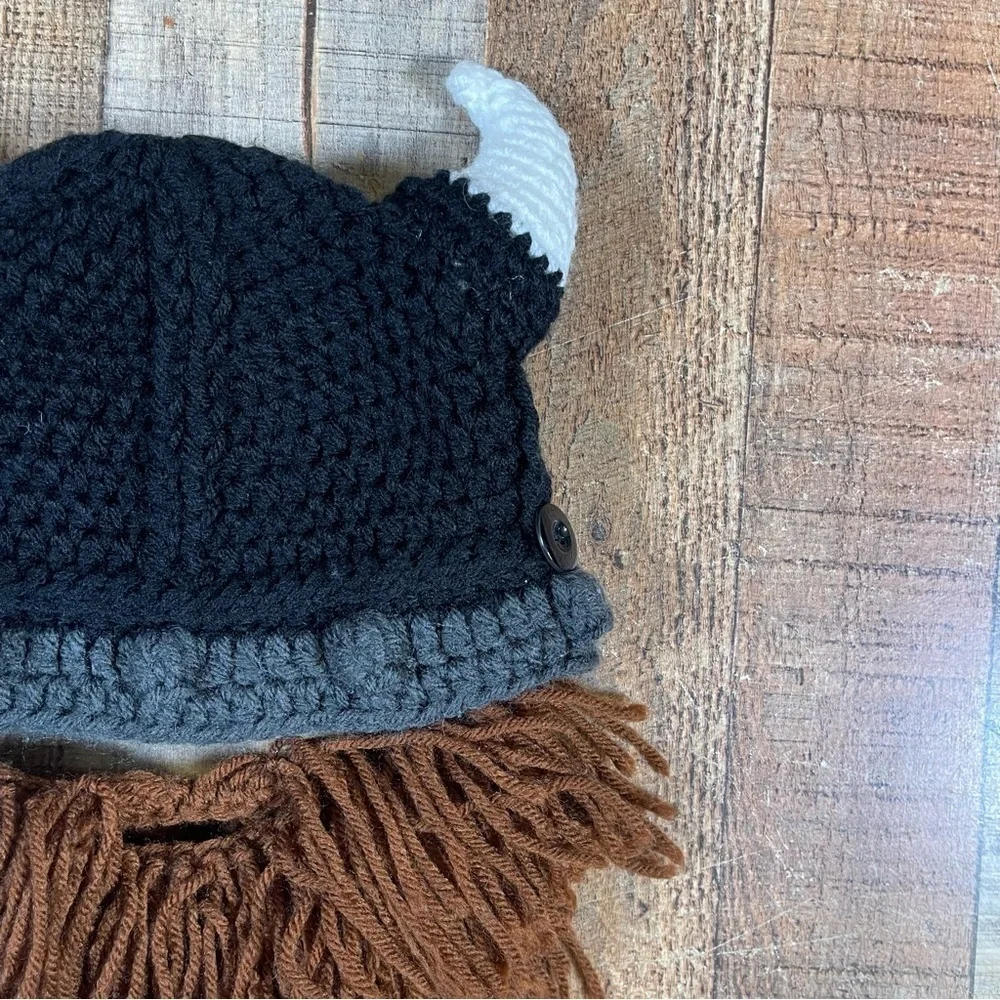 Beard Head Kids Size 8 Viking Hat with Beard Funny Gift Crochet Handmade